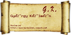 György Kálmán névjegykártya