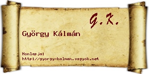 György Kálmán névjegykártya